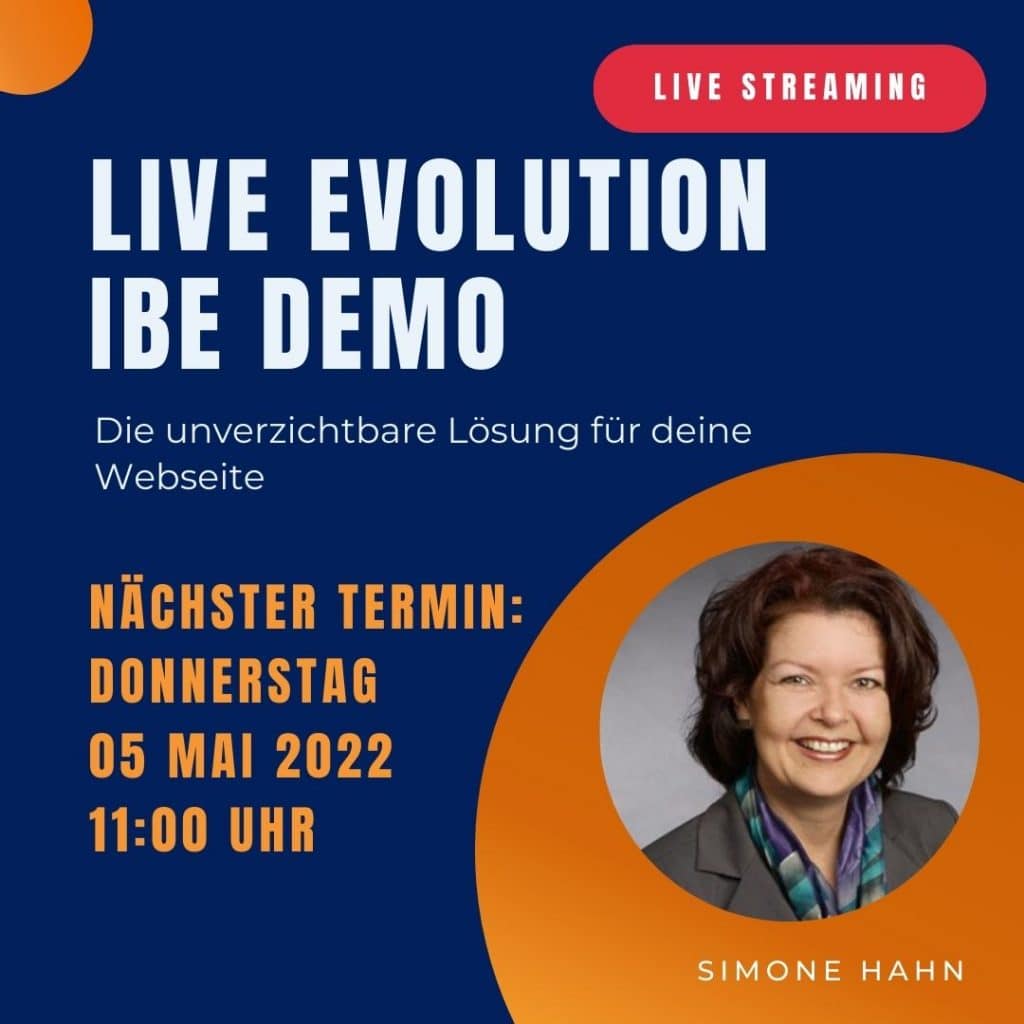 Live Evolution IBE DEMO - die unverzichtbare Lösung für deine Webseite