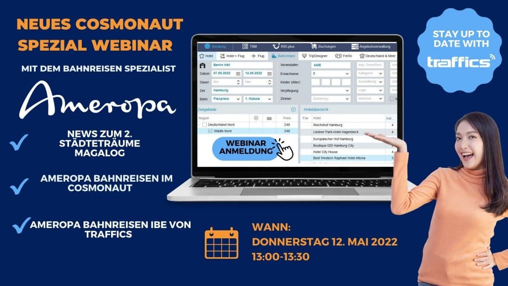 2. Ausgabe Cosmonaut Spezial Webinar - Mit Ameropa dem Bahnreisenspezialist