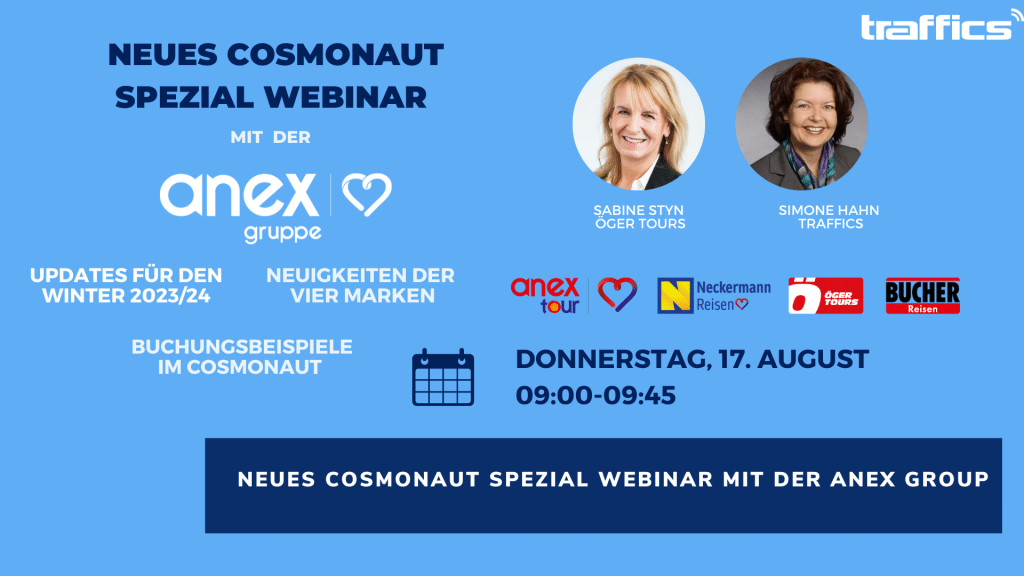 Neues Cosmonaut Spezial Webinar mit der Anex Group